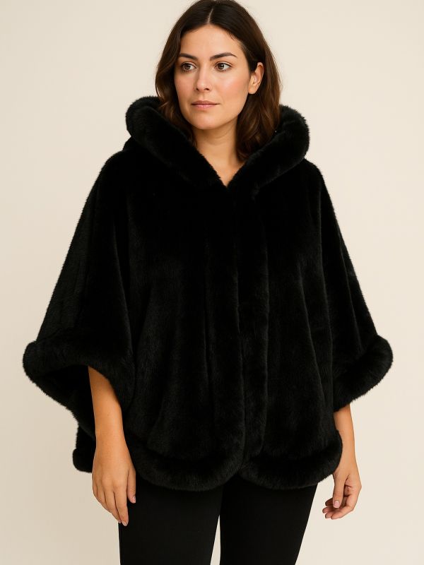 Γούνινη κάππα με κουκούλα