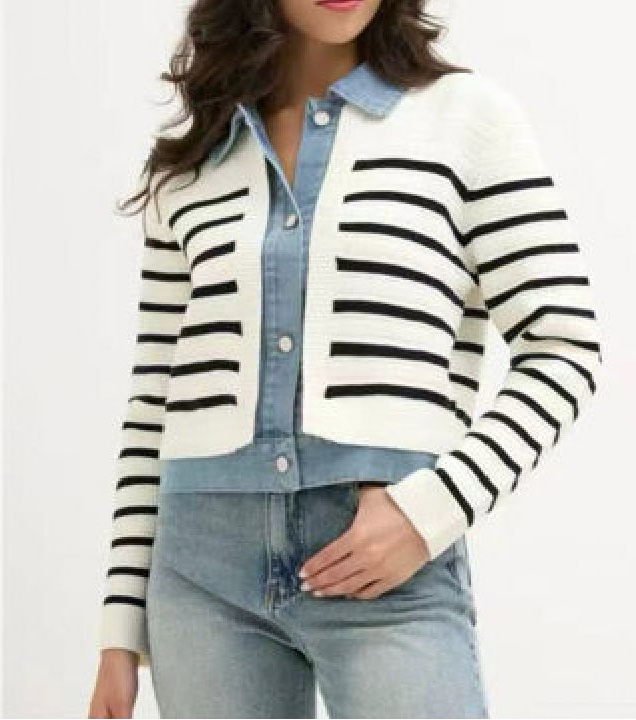 πλεκτό cardigan ριγέ