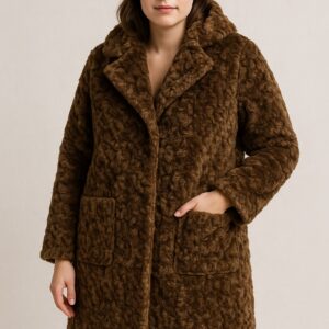 Γυναικείο γούνινο παλτό καφέ