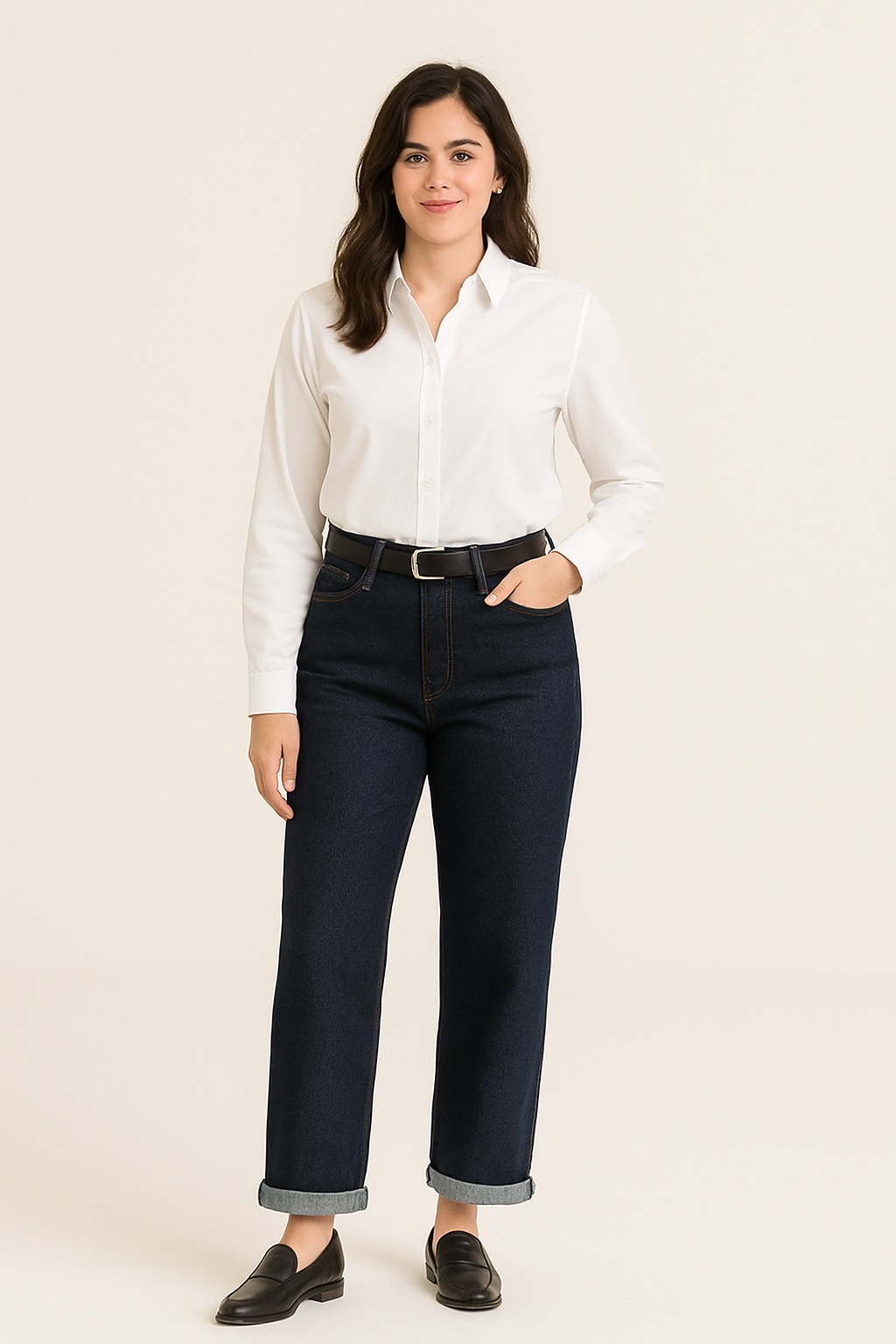 Τζιν Ψηλόμεσο Ελαστικό Straight Leg - Image 4