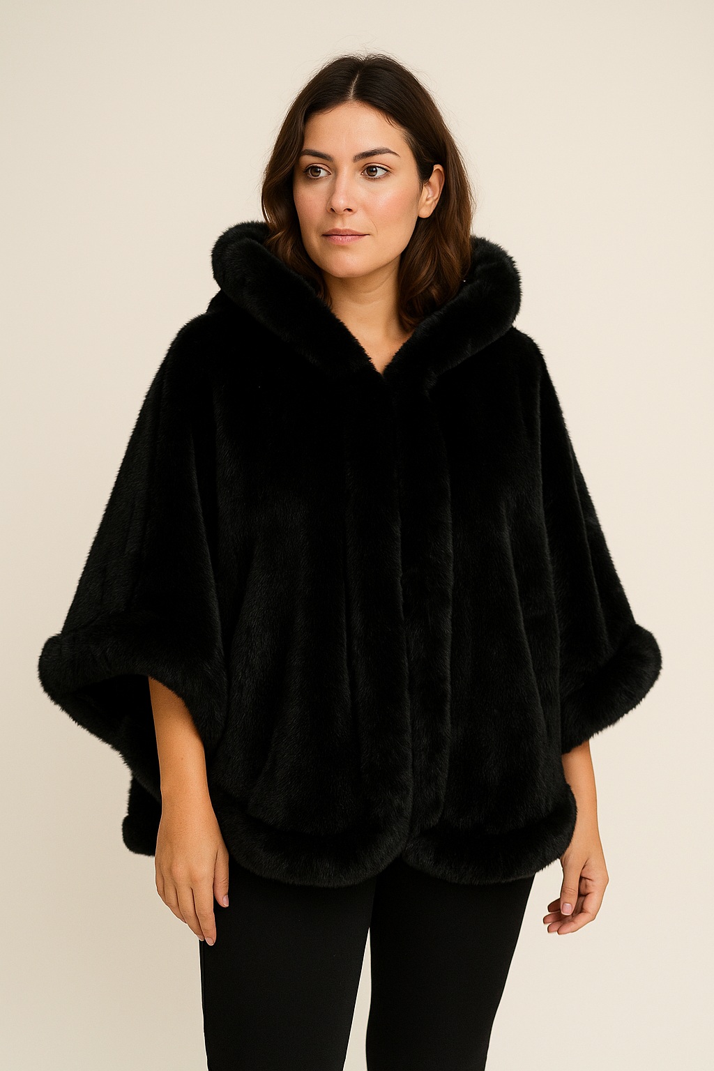 γυναικεία γούνινη κάππα γούνινη κάπα κάπα μαύρη γυναικεία