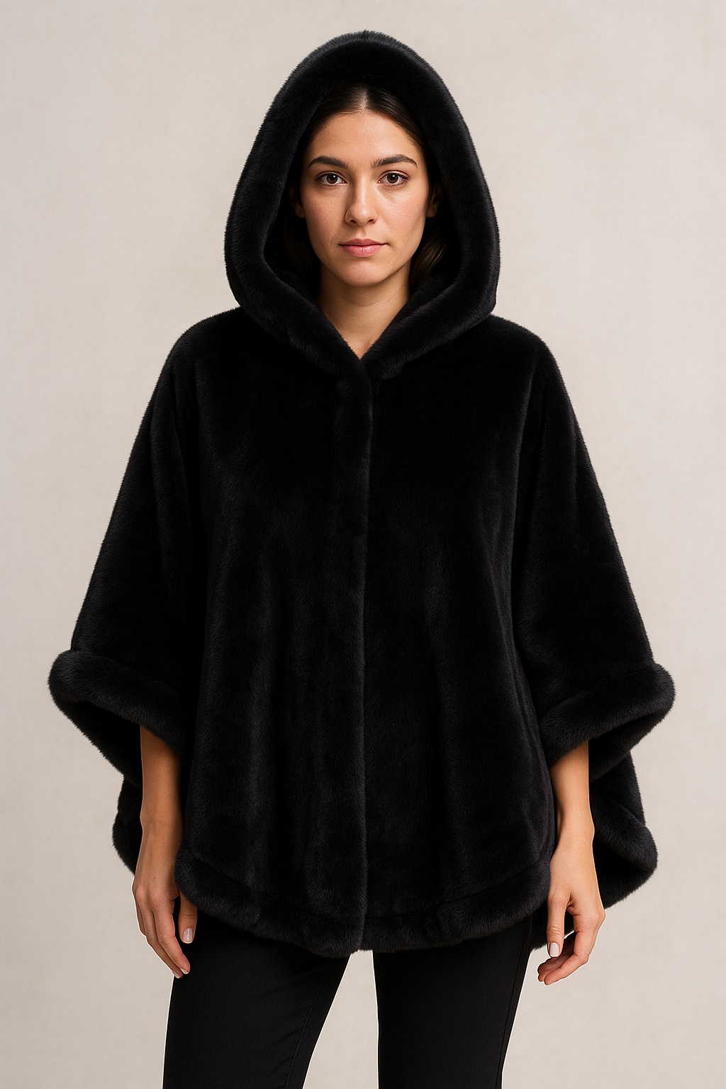 Γούνινη κάππα με κουκούλα - Image 2