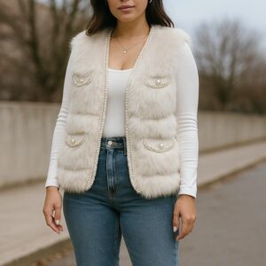 Γούνινο γιλέκο μαύρο