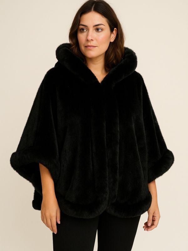 Γούνινη κάππα με κουκούλα