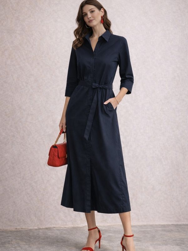 Φόρεμα Καπαρντίνα Blue Navy